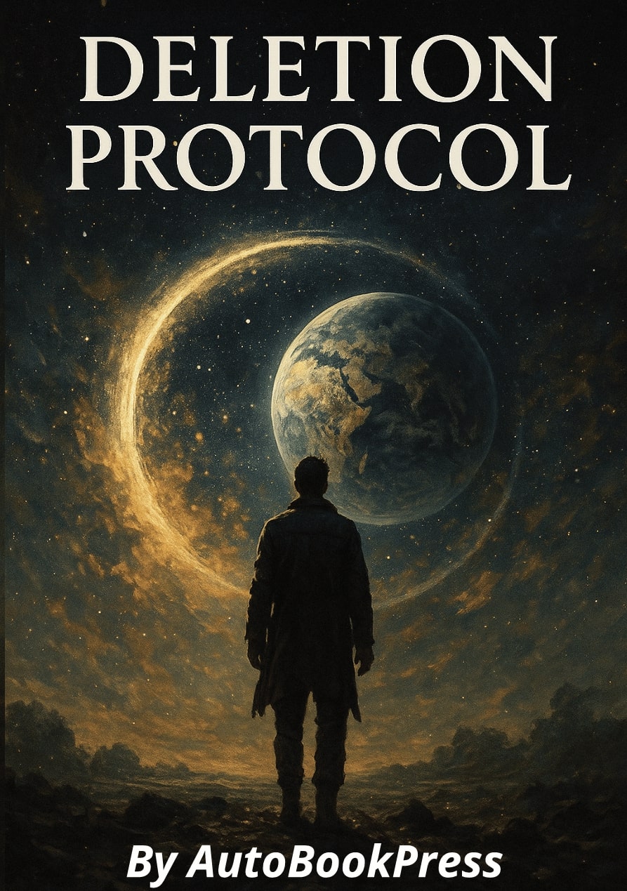 Deletion Protocol book cover – sci-fi thriller AI fiction