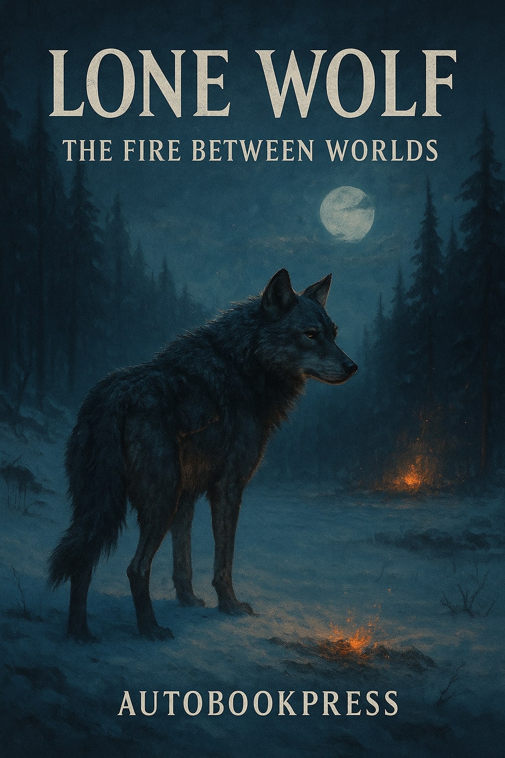 Lone Wolf book cover – survival fantasy with cosmic elements